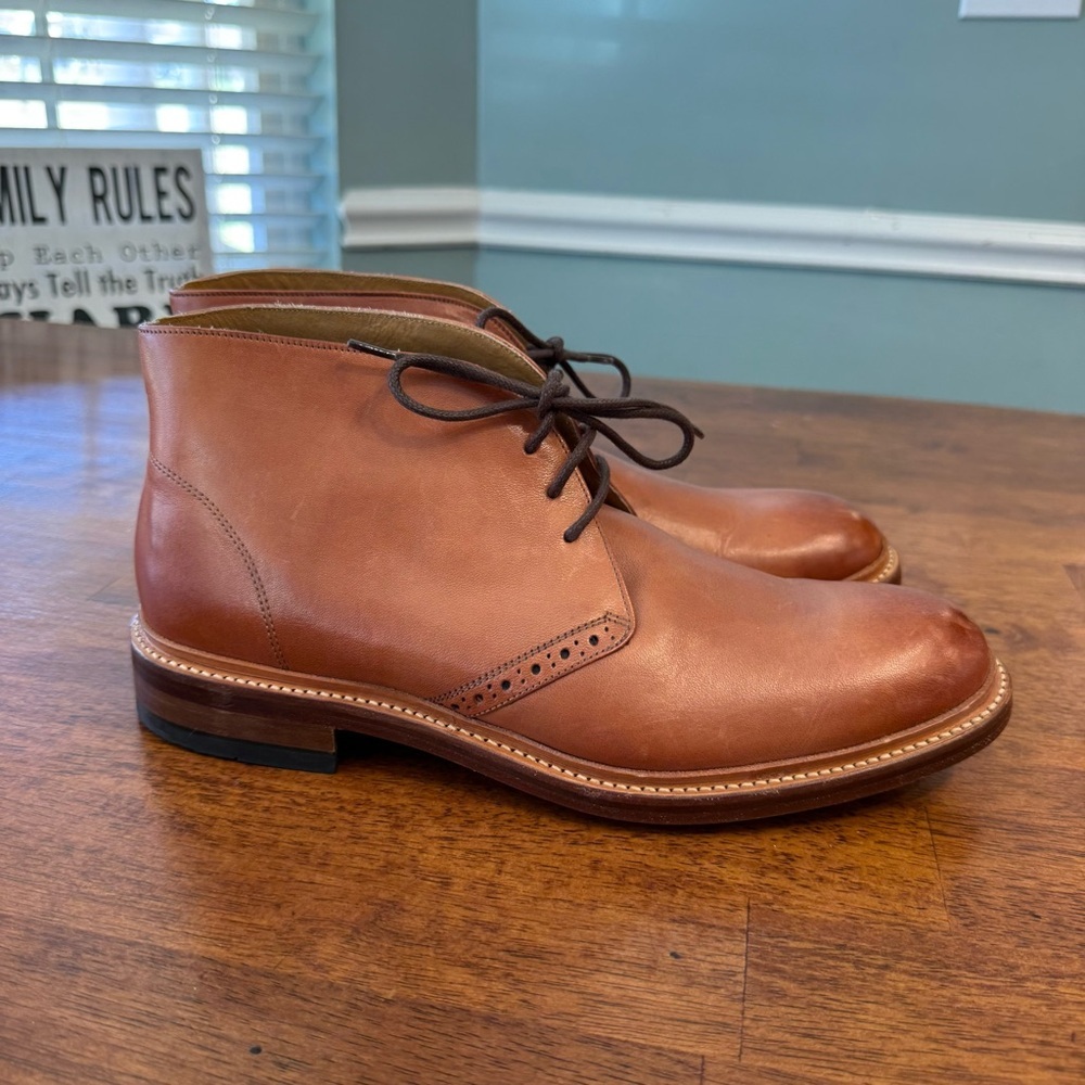 Stacy Adams Maxwell Tan Leather Chukka Boots size 10.5 brown